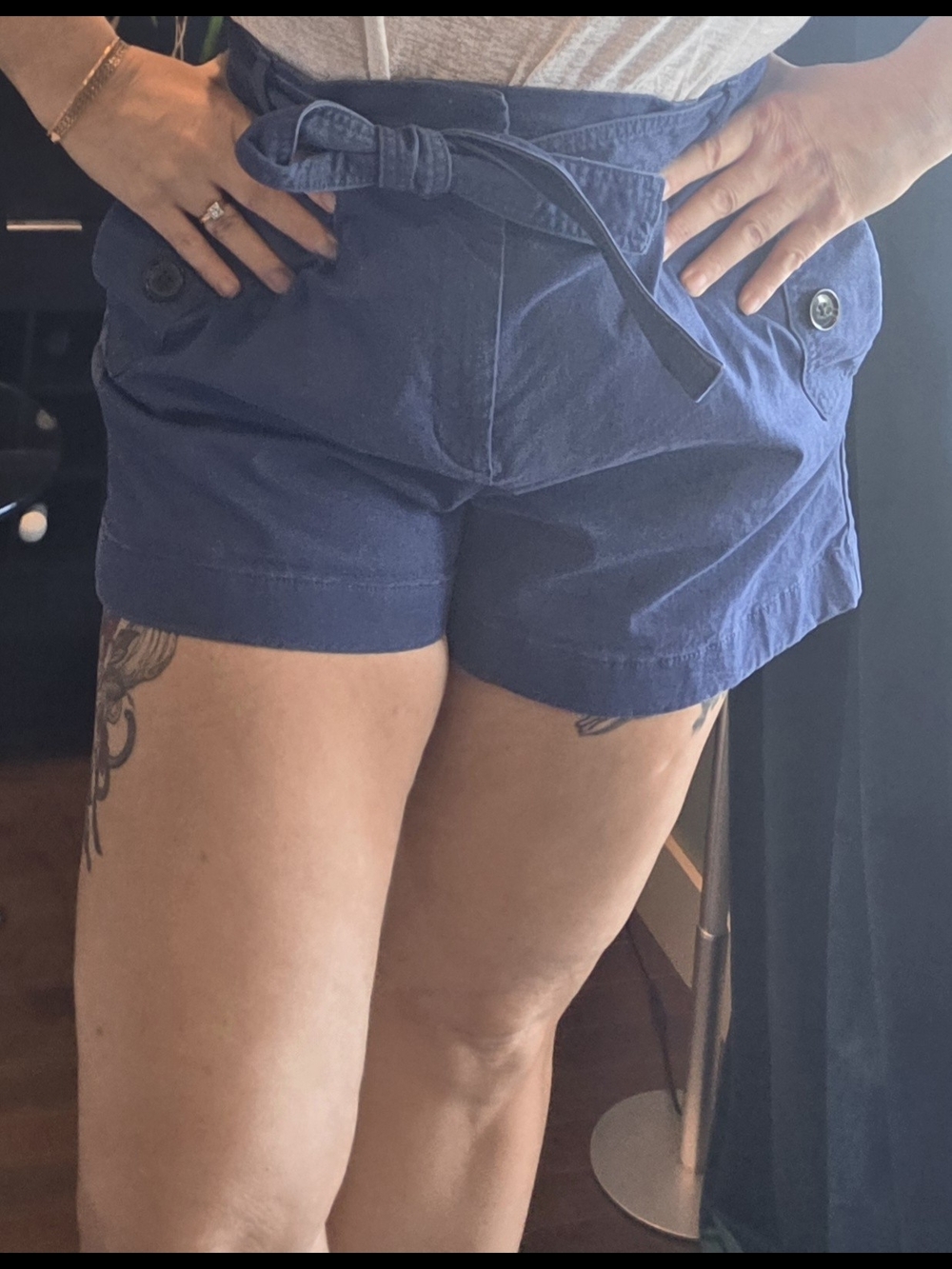 Banana Republic Indigo Tie-Waist Paperbag Shorts - Picture 1 of 5